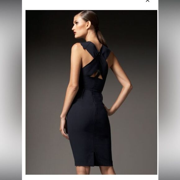 ROLAND MOURET SOLD OUT MANON DRESS.NAVY BLUE. SIZE 6. BNWOT - Picture 3 of 9